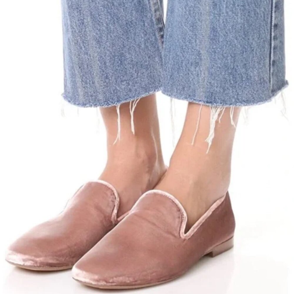 NWT Vince Bray Blush Pink Velvet Loafers
